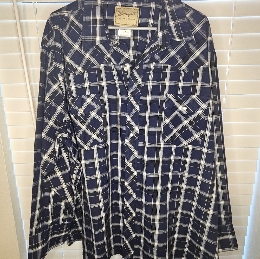 Wrangler Western Shirt Long Sleeve Snap Button Long Sleeve 3XL